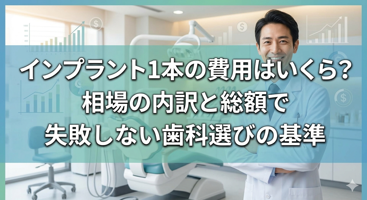 インプラント1本の費用はいくら？相場の内訳と総額で失敗しない歯科選びの基準