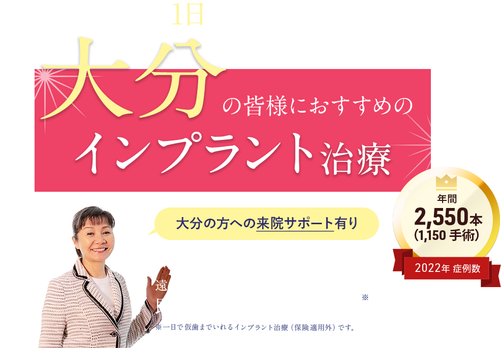 手術当日の1日で失った歯を取り戻すインプラント治療