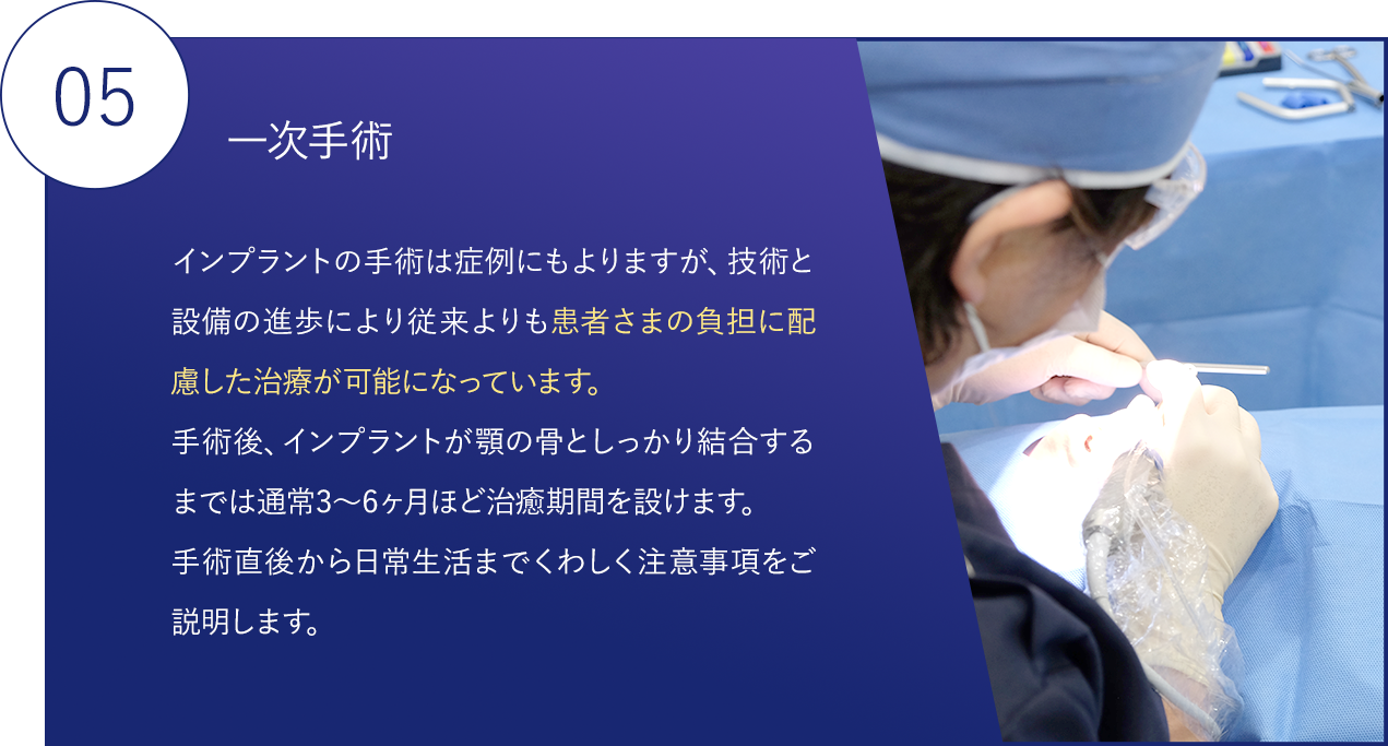 05.インプラントの手術を行います。