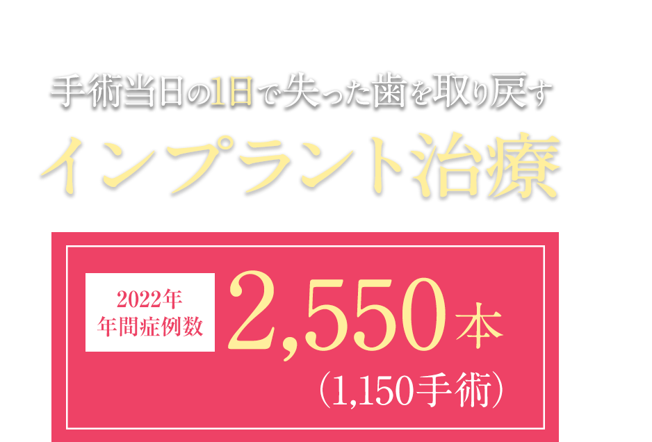 手術当日の1日で失った歯を取り戻すインプラント治療