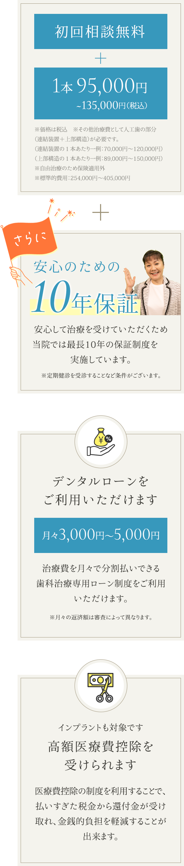 インプラントの治療とお支払いについて